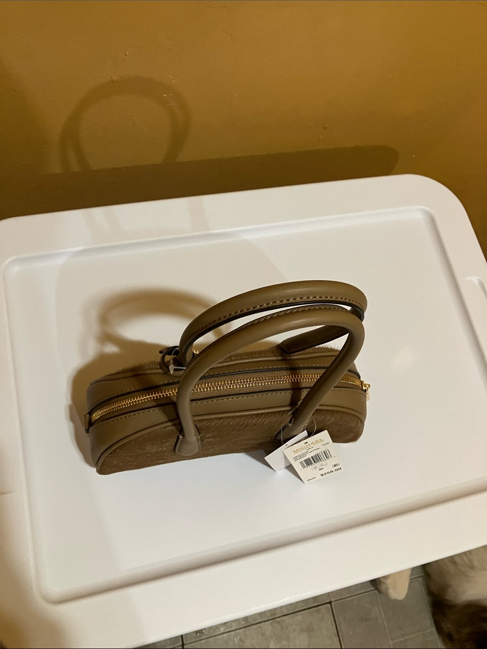 Michael Kors LULU Husk SM Handle Satchel Haircalf - Picture 13 of 14